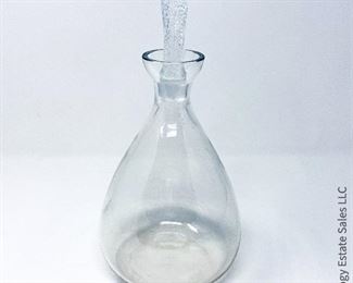 #10 Lalique crystal decanter with etched stopper. Stopper has some chips on bottom. 5" x 10" $145