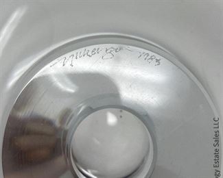 #12 John Nickerson art glass clear bowl. 7" x 7"  $95