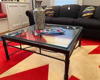 GLASS TOP COFFEE TABLE