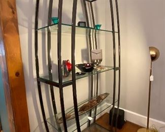 PAIR OF DISPLAY SHELVES