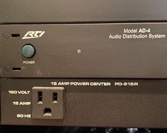 RTI MODEL AD-4 AUDIO DISTRIBUTION SYSTEM AND MID ATLANTIC PD-915R POWER CENTER