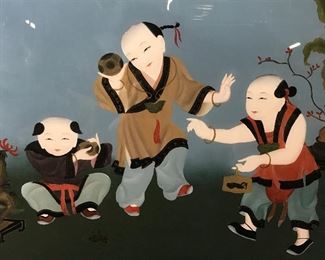 Chinese Painting on Wood Panel