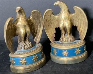 Vintage Pair Brass Eagle Bookends