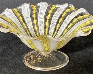 Vintage MURANO Art Glass Scalloped Trinket Dish