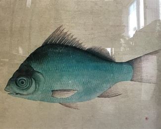Signed Chinese Watercolor Fish