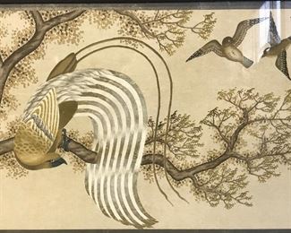 Signed Chinese Watercolor Painting Bird