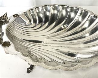 Footed Silver Plated Shell Platter