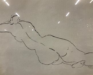 JOSEPH RASKOB Signed Figural Nude Lithograph 1958