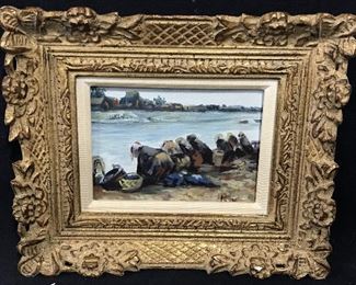 Initialed Oil on Board Impressionist Artwork