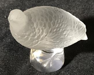 LALIQUE Art Glass Quail Figural