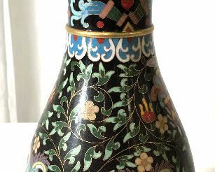 Vintage Footed Cloisonne Asian Vase