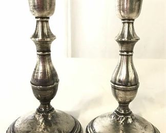 Pair Sterling Silver Weighted Candlesticks