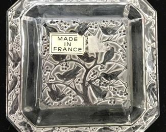 LALIQUE France Cut Crystal Trinket Dish W Orig Box