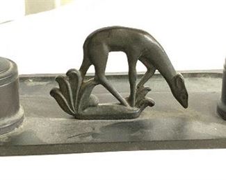 Decorative Swedish Bronze Inkwell