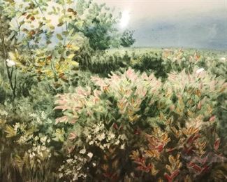 Signed Hand Painted Watercolor Lithograph