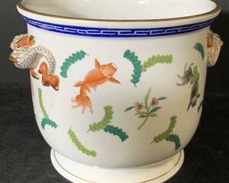 Signed HEREND Porcelain Asian Cache Pot Hungary