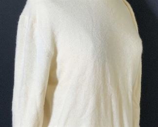 DONNA KAREN New York Cream Cashmere Turtleneck