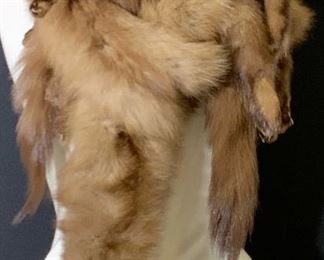 Vintage Stone Marten Fur Pelt Stole
