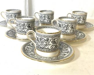 Set 12 WEDGWOOD Espresso Cups & Saucers