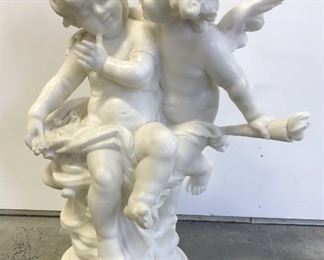 Antique Marble Putti Sculpture Artwork
