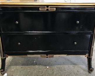 Vintage Wooden Lacquered Asian 2 Drawer Dresser