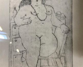 FERNANDO BOTERO Signed Nude Woman Etching