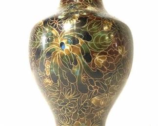 Vintage Cloisonné Floral Enamel Vase