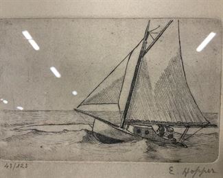 EDWARD HOPPER Signed Seascape Etching