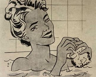 ROY LICHTENSTEIN Signed Woman in Bathtub AP Litho