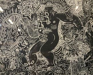 KEITH HARING Signed Abstract Nude AP Lithograph