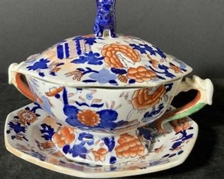 Set 3pc MASON’S Antique Ironstone Serving Bowl Lid