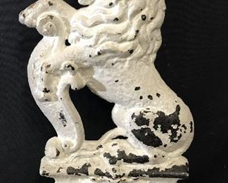 Painted Cast Iron Lion Door Stop
