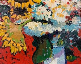 J Calvin Signed Still Life Oil Painting