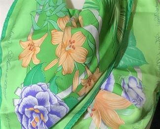 HERMÈS Artist Signed French Silk Scarf