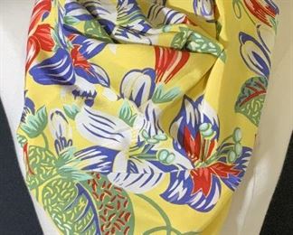 RALPH LAUREN Yellow Floral Square Scarf