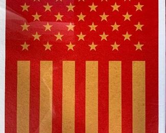 JASPER JOHNS Signed American Flag Lithograph