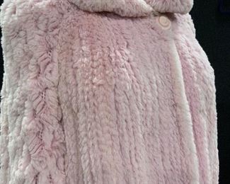 ROYAL CHIE Pink Rabbit Fur Coat,