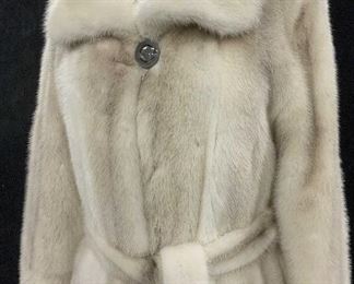 SAGA FURS Shadow Work Wht Mink Full Length Coat