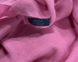 BAJRA Hand Woven Wool Pashmina Pink Scarf, India