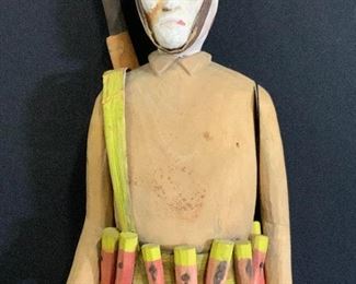 Antique Folk Art Handmade Wooden Soldier