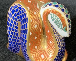 ROYAL CROWN DERBY Signed Vintage Snake Figural