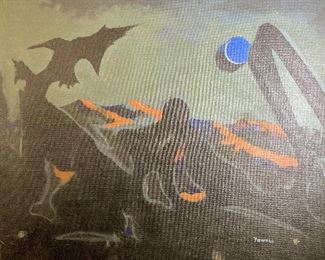 YOWELL Signed Abstract Acrylic Painting