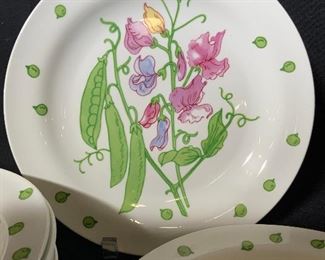 Set 38 GINORI Hand Painted Dinnerware, ITALY