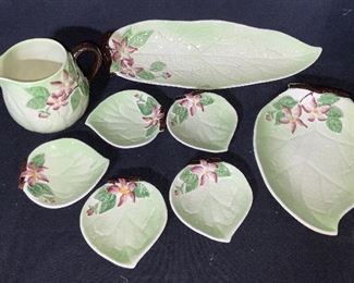 Set 8 CARLTON WARE Porcelain Majolica, England