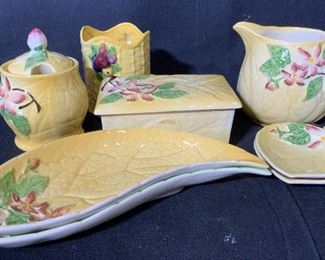 Set 8 CARLTON WARE Ceramic Majolica Serverware Eng