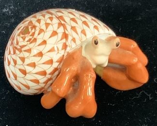 HEREND Trademarked Porcelain Hermit Crab Figural