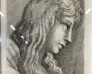 PAOLO FIDANZA Etching Democritus Portrait