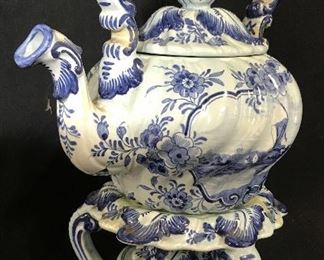 Antique Hallmarked Ceramic 4pc Tea Pot W Stand