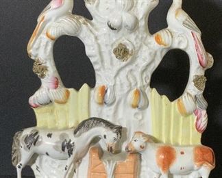 STAFFORDSHIRE Antique Porcelain Spill Vase