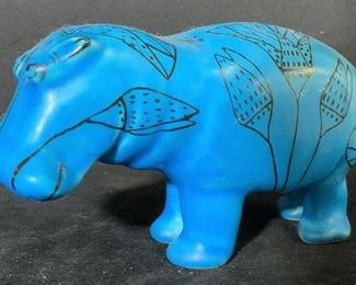MMA Vintage Ceramic Blue Hippo Figural, William